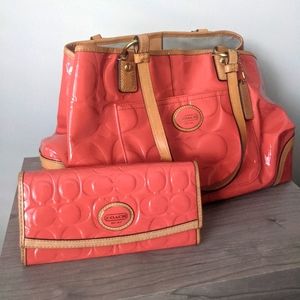 Authentic Coach Patent Leather Bag & Wallet (plus Coach dustbag!)
